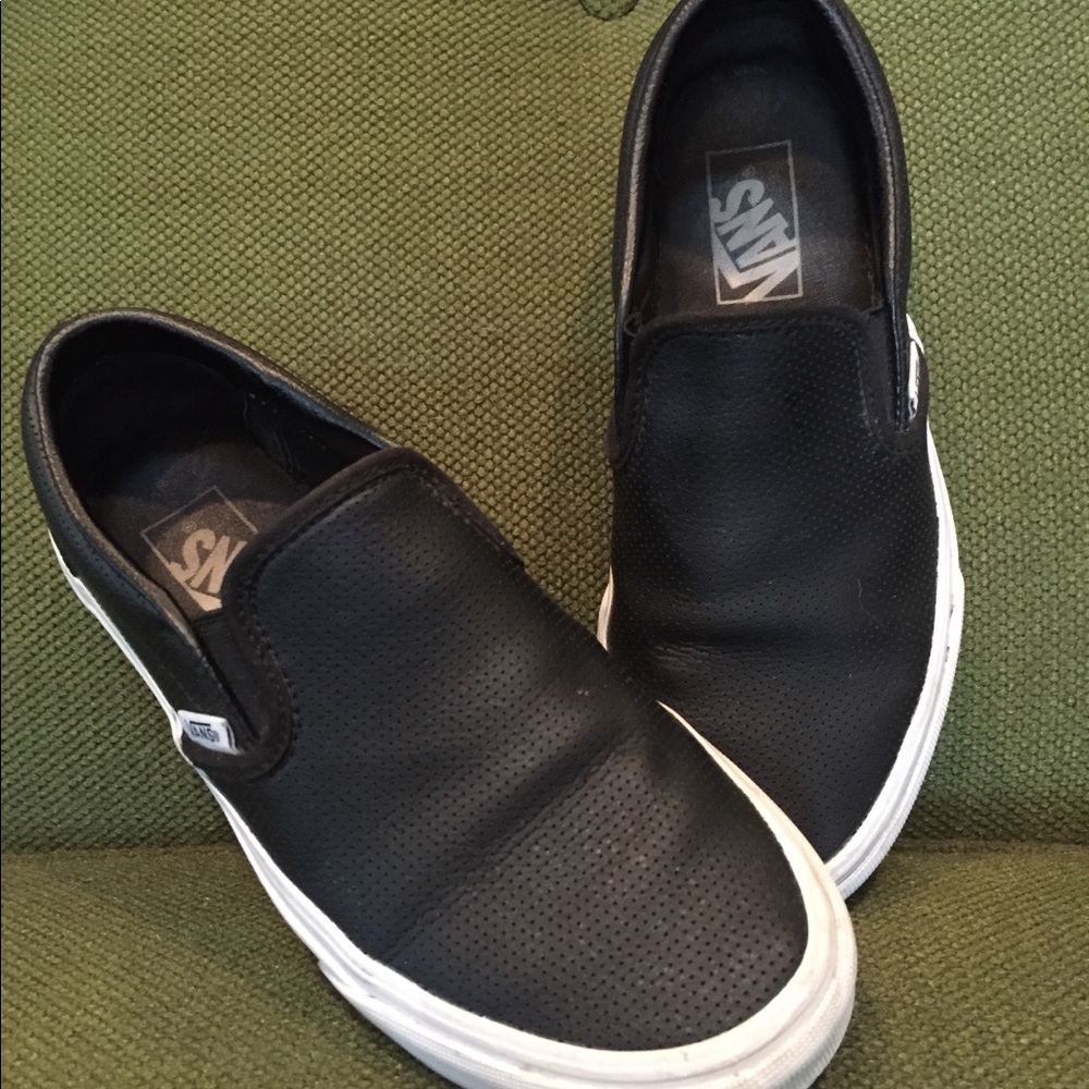 Vans leather slip on like new!